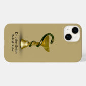 Beige Medical Bowl Snake Hygieia Gold Caduceus Case-Mate iPhone Hülle (Rückseite (Horizontal))
