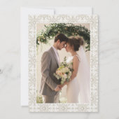 Beige mediterrane Tile Lemons & Foto Wedding Einladung (Rückseite)