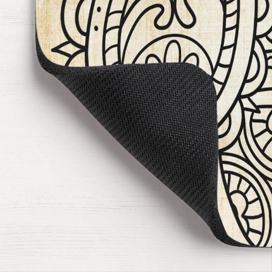Beige Mehndi Motif Mousepad (Ecke)