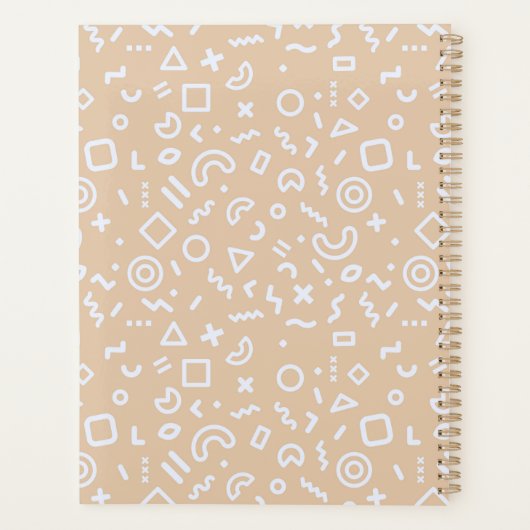 Beige Memphis Pattern Planner Planer (Rückseite)