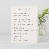 Beige Menü Vorlage Modern Einfache Hochzeit (Stehend Vorderseite)