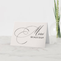 Beige Merci Beaucoup Elegant Kalligraphie Vielen D