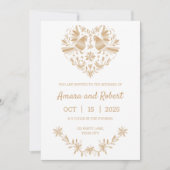 BEIGE MEXICAN OTOMI HERZ ANKÜNDIGUNG (Vorderseite)