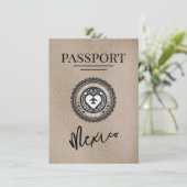 Beige Mexico Passport Save the Date (Stehend Vorderseite)
