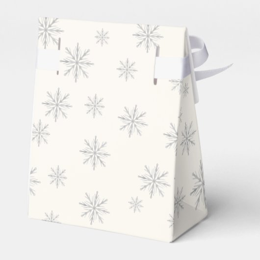 Beige Minimal Boho Winter Snowflake Babydusche Geschenkschachtel (Rückseite)