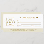 Beige Minimal Business Gift Certificate Template (Vorne/Hinten)