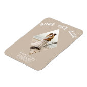 Beige Minimal Diamond Foto Hochzeit speichern das  Magnet (Linke Seite)