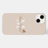 Beige Minimal Modern Initial Monogram Name Case-Mate iPhone Hülle (Rückseite (Horizontal))
