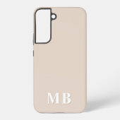 Beige | Minimal Modern Initial Monogram Samsung Galaxy Hülle (Rückseite)