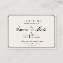 Beige minimal modern réception wedding invitation 
