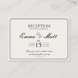Beige minimal modern réception wedding invitation  begleitkarte