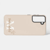 Beige Minimal Moderner Name des ersten Monogramms Samsung Galaxy Hülle (Rückseite (Horizontal))