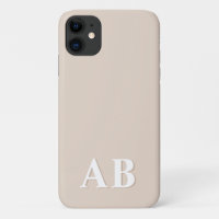 Beige Minimal Modernes Anfangsmonogramm