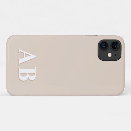 Beige Minimal Modernes Anfangsmonogramm Case-Mate iPhone Hülle (Rückseite (Horizontal))