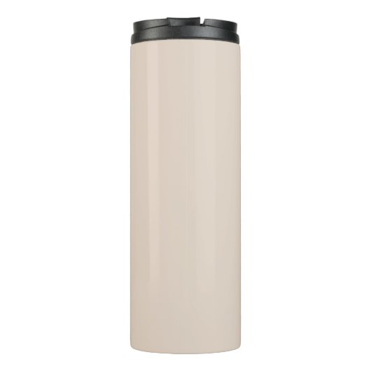 Beige Minimal Modernes Anfangsmonogramm Thermosbecher (Rückseite)