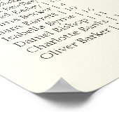 Beige Minimal Wedding Alphabetical Seating Chart Poster (Ecke)