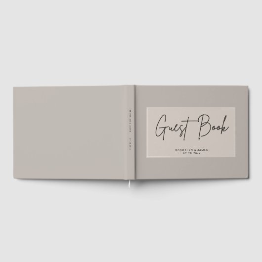 Beige Minimal Wedding Gästebuch (Voll)