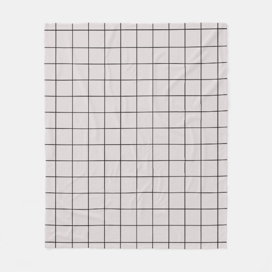 Beige minimale geometrische Gittermuster Fleecedecke (Vorderseite)