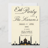 Beige Minimalist elegant Eid Party Invitation Einladung (Vorderseite)