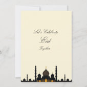 Beige Minimalist elegant Eid Party Invitation Einladung (Rückseite)
