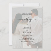 Beige Minimalist Photo Wedding Einladung (Vorderseite)