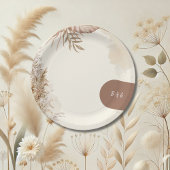 Beige Minimalistisch Boho Wedding Theme Pappteller