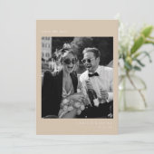 Beige Minimalistisch Elegantes Foto Save the Date Einladung (Stehend Vorderseite)