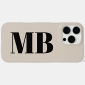 Beige Minimalistisch Moderne fette Anfangsmonogram Case-Mate iPhone Hülle (Rückseite (Horizontal))