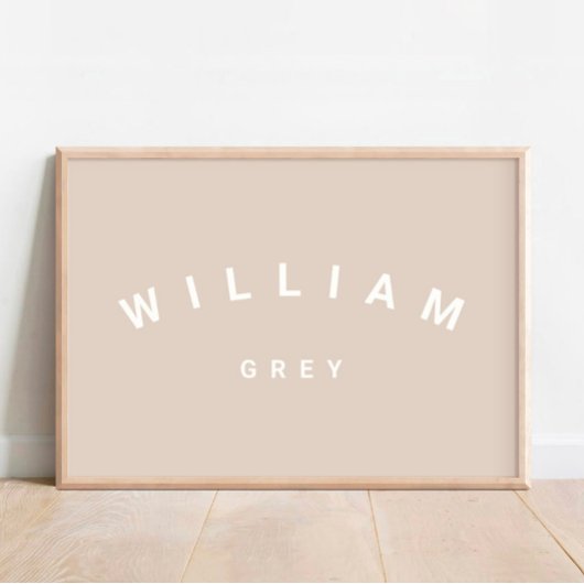 Beige Minimalistisch Name Kinderzimmer Decor Poste Poster