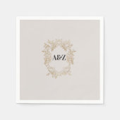 Beige Minimalistisch WEDDING Serviette (Vorderseite)