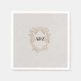 Beige Minimalistisch WEDDING Serviette