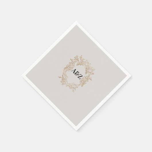Beige Minimalistisch WEDDING Serviette (Ecke)