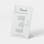 Beige Minimalistische Beauty Salon Preisliste Sockelschild (Vorderseite)