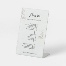 Beige Minimalistische Beauty Salon Preisliste Sockelschild