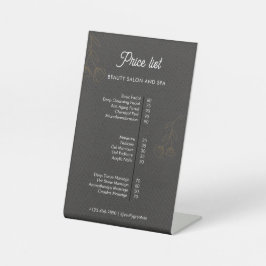 Beige Minimalistische Beauty Salon Preisliste Sockelschild