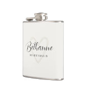 Beige Minimalistische Bridesmaid Flask Geschenk Flachmann (Links)