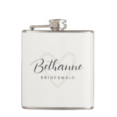 Beige Minimalistische Bridesmaid Flask Geschenk Flachmann (Vorderseite)