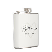 Beige Minimalistische Bridesmaid Flask Geschenk Flachmann (Rechts)