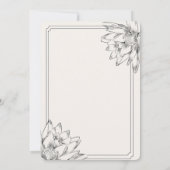 Beige Minimalistische florale Save the Date-Karte Date (Rückseite)