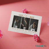 Beige Minimalistische Foto Collage Wedding Save The Date