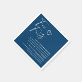 Beige Minimalistische Fun Facts Wedding Napkins Serviette (Ecke)