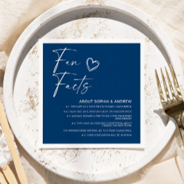 Beige Minimalistische Fun Facts Wedding Napkins Serviette