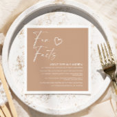 Beige Minimalistische Fun Facts Wedding Napkins Serviette