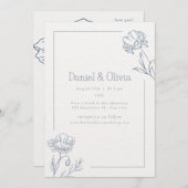 Beige Minimalistische Hochzeit Einladung (Vorne/Hinten)