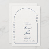 Beige Minimalistische Hochzeit Speichern Sie das D Einladung (Vorne/Hinten)