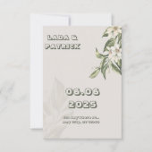 Beige Minimalistische Hochzeitseinladung Einladung (Vorderseite)