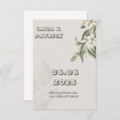 Beige Minimalistische Hochzeitseinladung Einladung (Vorne/Hinten)