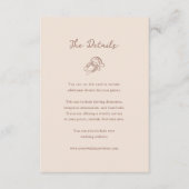 Beige Minimalistische Hufeisenhochzeit | Details d Begleitkarte (Vorderseite)