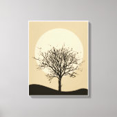 Beige Minimalistische Illustration Moon Leinwand (Vorderseite)