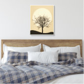 Beige Minimalistische Illustration Moon Leinwand (Insitu (Schlafzimmer))